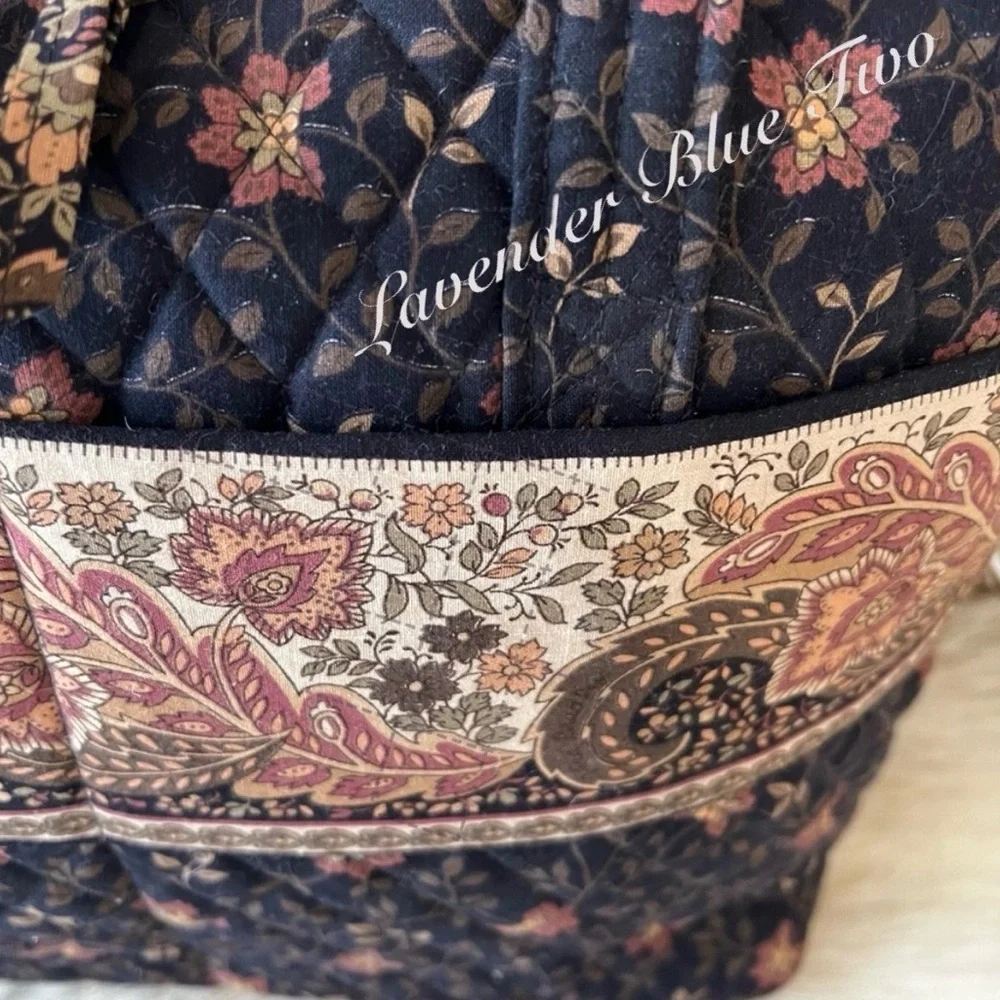 Vintage VERA BRADLEY Black Walnut 1999 Business Bag Tech Laptop Handled Case USA